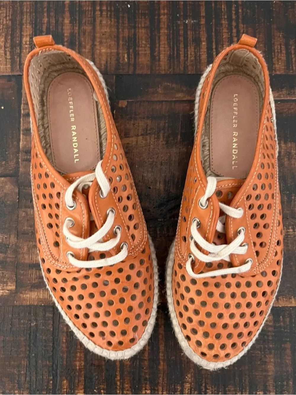 Loeffler Randall Perforated Espadrille Lace-Up Sneakers